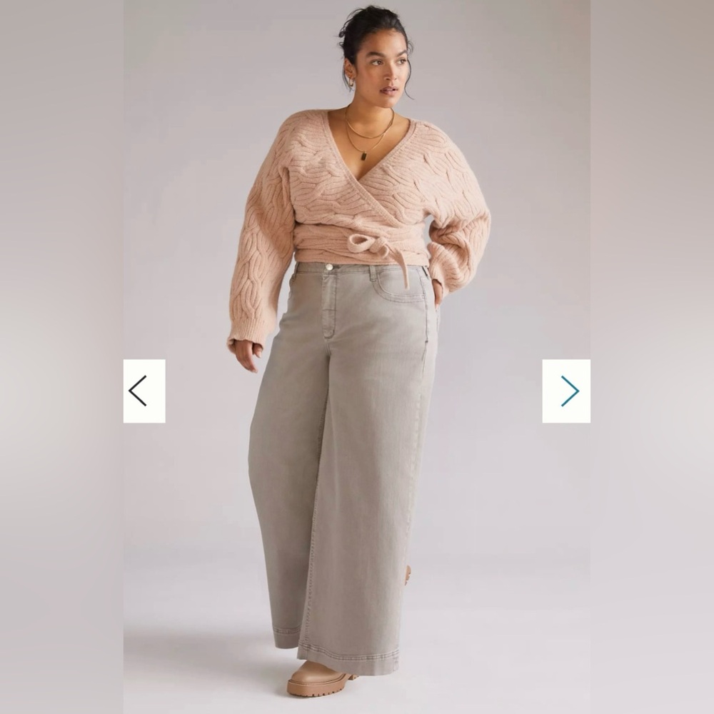 Gray Wide-Leg Jeans Mauve by Anthropologie 16W